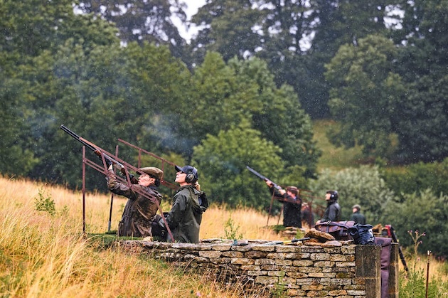 simulated shooting day at Great Tew Estate