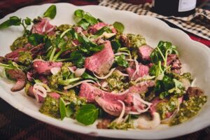 sliced roast venison