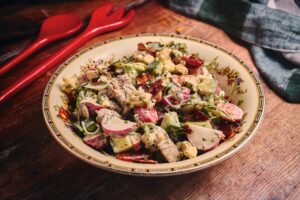 Pheasant salad with kefir ranch dressing
