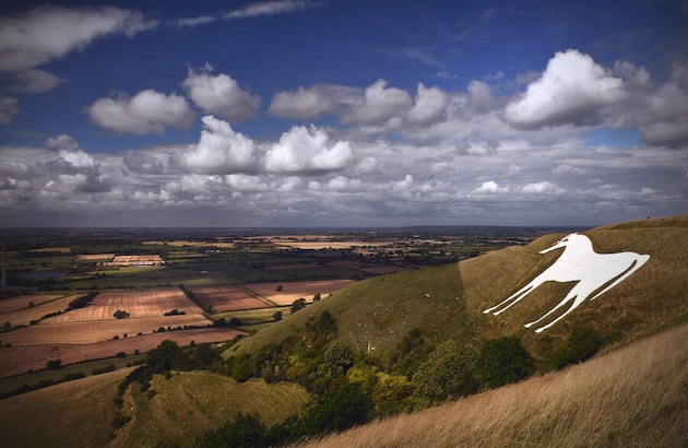 England's chalk figures white horse Wiltshire 