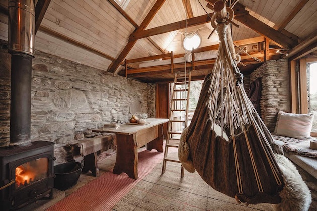 hammock inside hut 