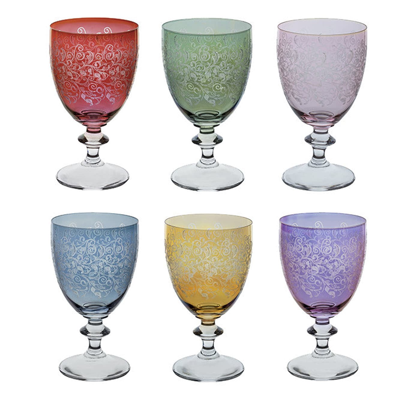 coloured wine glasses 