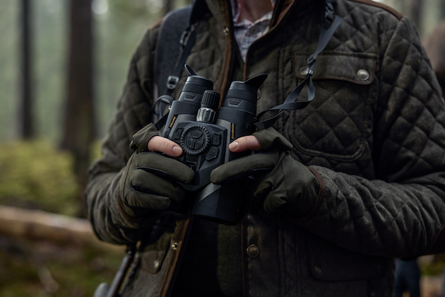 man with binoculars