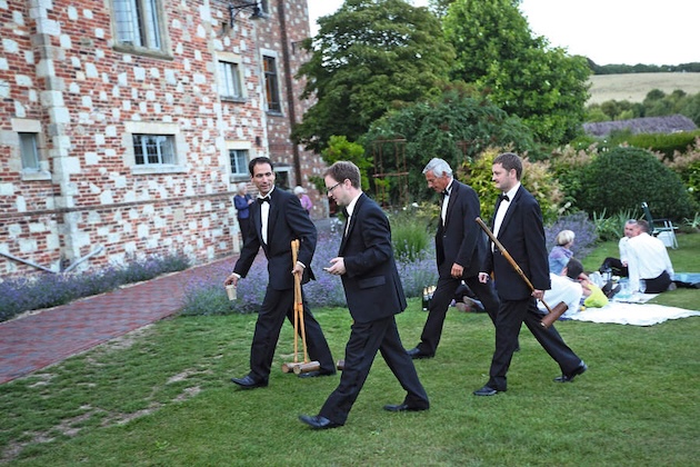 men at Glyndebourne playing croquet