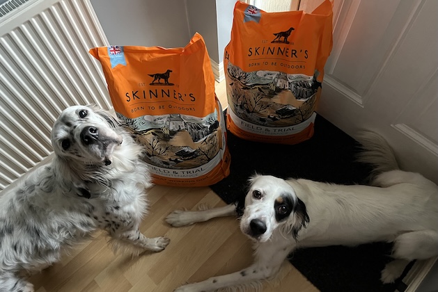 Dogs with Skinners kibble dog food