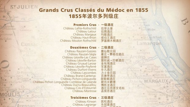 Bordeaux 2011 picture of Christie's Chinese chateau names