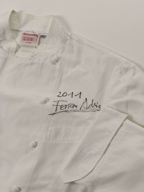 Chef's jacket signed by El Bulli's Ferran Adria