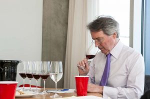 Steven Spurrier tasting wines