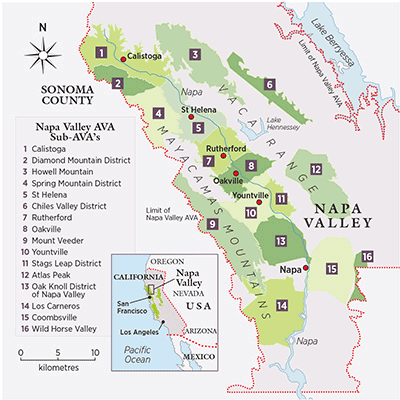 Napa Valley   Napa Valley Map 