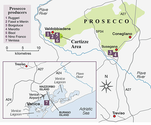 Просекко регион. Карта Просекко. Prosecco Regional Map. Дорога Просекко маршрут.