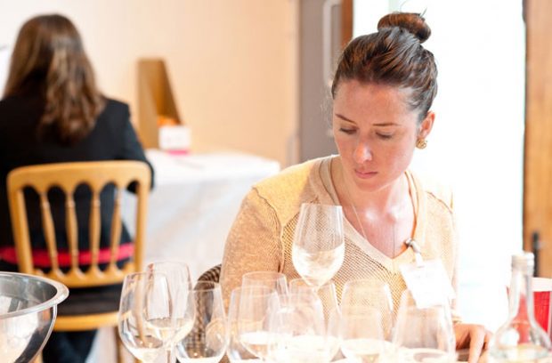 Sommelier Emily O'hare judging at the Decanter World Wine Awards