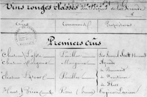 Bordeaux 1855 Classification Premiers Crus