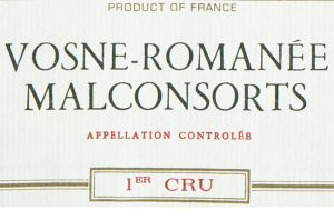 Vosne Romanée Malconsorts wine label