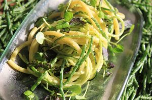 Michel Roux Jr's watercress pesto with bucatini pasta and wines to match.