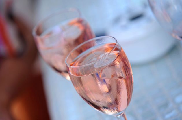 ice cubes in wine