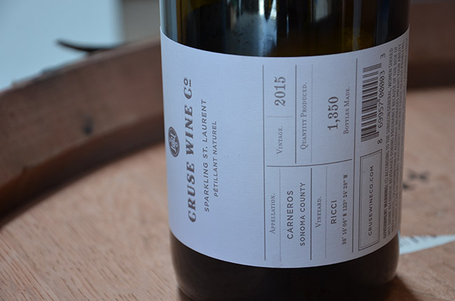 Cruse Wine Co., Sparkling St. Laurent Petillant Naturel 2015