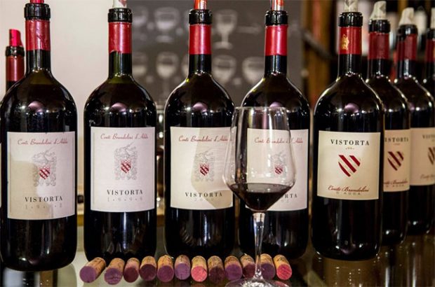 Tasting at the wine bank in Piedmont.