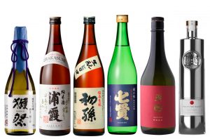 a selection of sake bottles