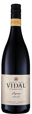 Vidal Estate, Legacy Syrah, Gimblett Gravels, Hawke's Bay, New Zealand 2014