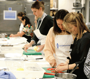 Decanter's Annabelle Sing and Jessica Charlton practice the Rhubarb compote