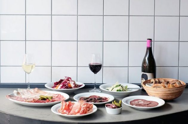 wine and charcuterie