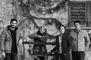 Elisabetta Foradori (second from left) with her children, Theo, Myrtha and Emilio Zierock