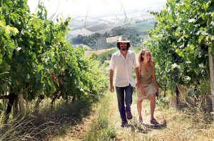 Corrado Dottori and wife Valeria, Marche vineyards