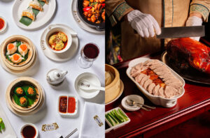 The Dim Sum dishes and Peking Duck served at China Tang. Image credit: China Tang at The Dorchester.