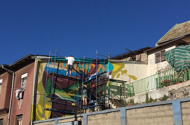 Valparaiso wine graffiti