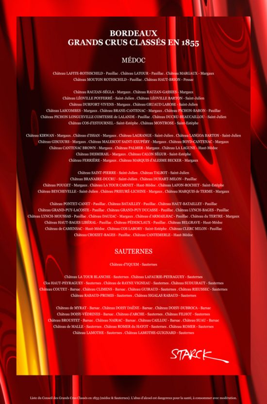 Philippe Starck poster Bordeaux-Grands Crus Classes en 1855