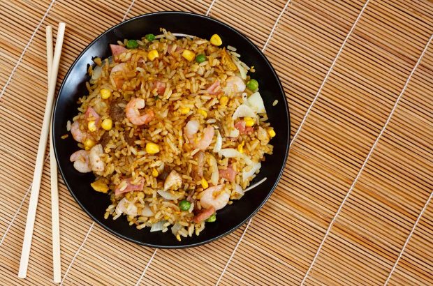 wine with fried rice