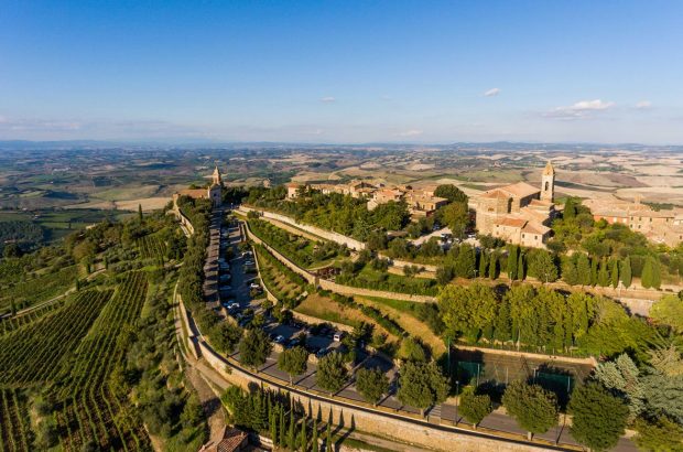 The hilltop town of Montalcino, home to Rosso di Montalino wine