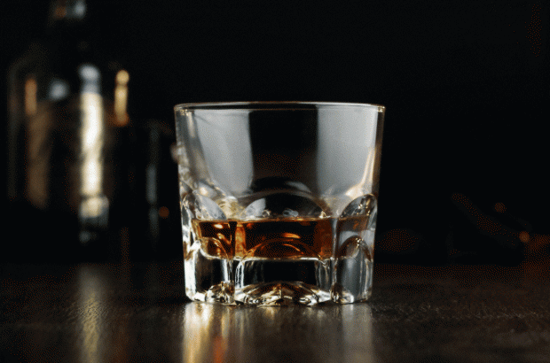 A glass of neat whisky