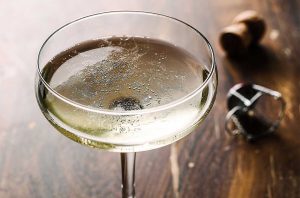 A coupe glass of Champagne