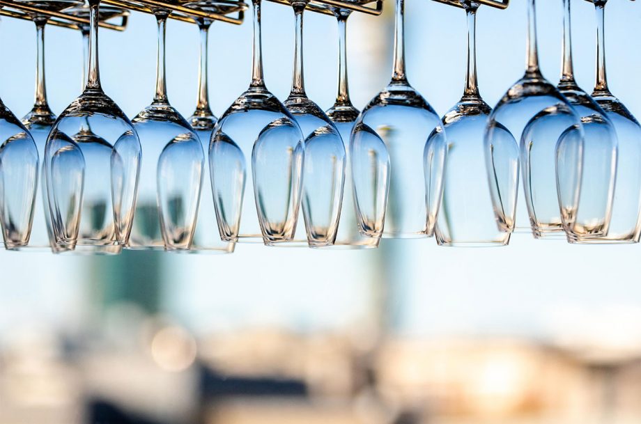 Hanging wine glasses