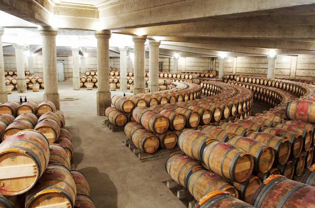 Lafite Rothschild cellars in Bordeaux, where en primeur wines and others are aged in barrel.