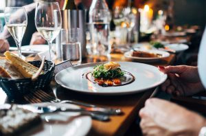 dining table at a restaurant