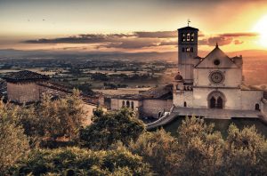 Umbria landscape at sunset