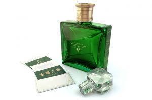 A bottle of whisky and a crystal stopper