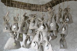 advent calendar bags hanging up