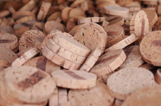 Wine corks cut into pieces