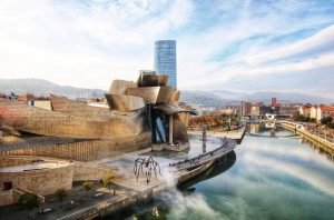 The Guggenheim museum besides the river in BIlbao