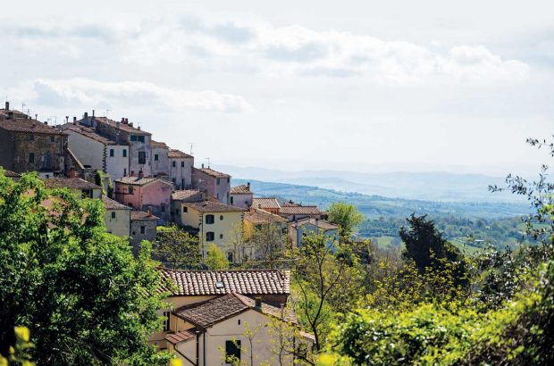 The medieval hilltop village of Scansano, in Grosseto province