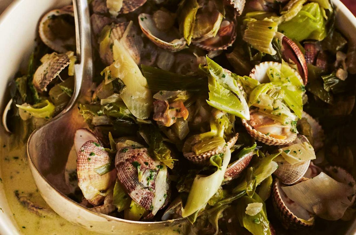 A Perfect Pairing A pot of cockles and clams Decanter