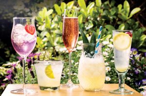 Cocktails for summer on a table outside