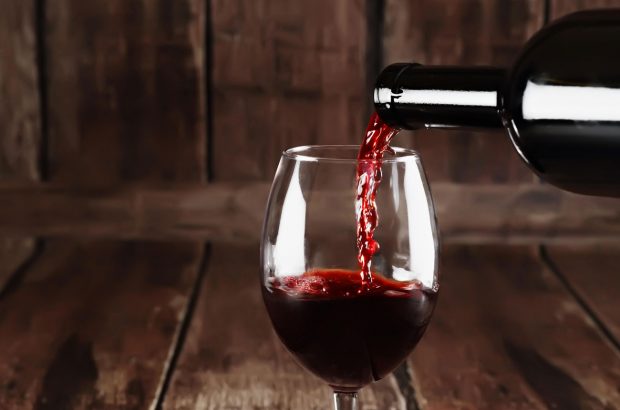 red wine poured into a glass