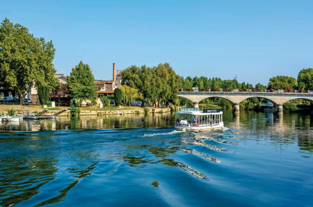The Hennessy shuttle boat on the river Charente