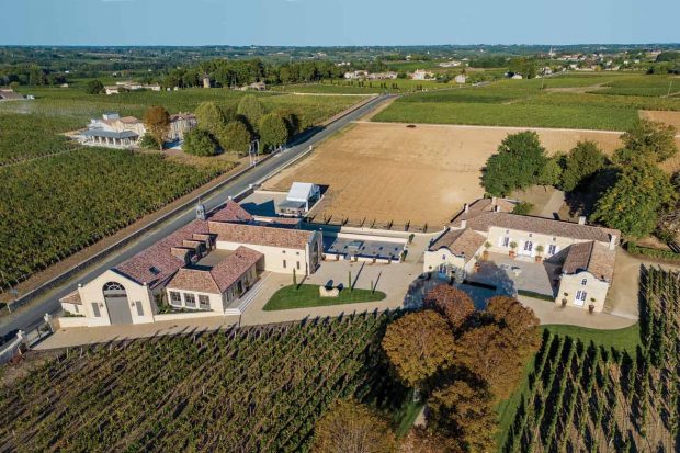 Château TrotteVieille and its vineyards in St-Emilion.