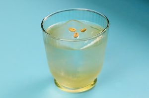 cocktail against a blue background