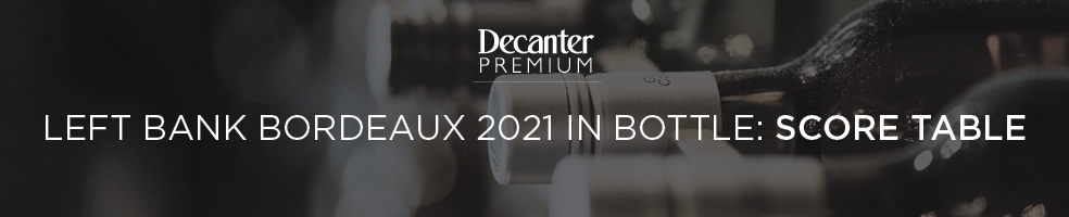 Left Bank Bordeaux 2021 in bottle top wines score table